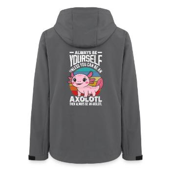 Süßes Axolotl Kawaii Axolotl Liebhaber - Frauen Recycelte Softshelljacke von Stanley/Stella - Anthrazit - Hinten - AI Model Female 172 light (172cm)
