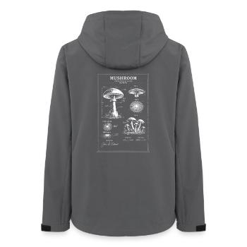 Mushroom Blueprint Botanical Art - Women’s Recycled Softshell Jacket by Stanley/Stella - anthracite - Back - AI Model Female 172 light (172cm)