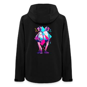 Anime Aesthetics Headphones Twins - Frauen Recycelte Softshelljacke von Stanley/Stella - Schwarz - Hinten - AI Model Female 172 light (172cm)