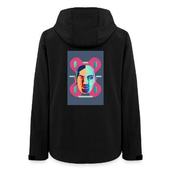 Portrait Néon Fragmenté - Veste softshell femme recyclée Stanley/Stella - noir - Dos - AI Model Female 172 light (172cm)