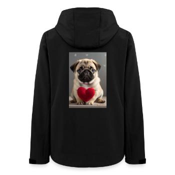 Cute puppy with heart - Women’s Recycled Softshell Jacket by Stanley/Stella - black - Back - AI Model Female 172 light (172cm)