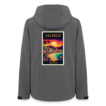 Jalisco Mexiko Sonnenuntergang Design - Frauen Recycelte Softshelljacke von Stanley/Stella - Anthrazit - Hinten - AI Model Female 172 light (172cm)