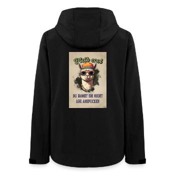 Llama Saying - Restez cool, chemise amusante drôle - Veste softshell femme recyclée Stanley/Stella - noir - Dos - AI Model Female 172 light (172cm)
