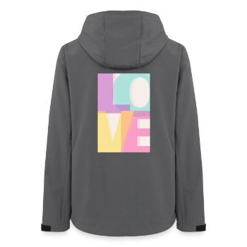 LOVE  Pastell  - Frauen Recycelte Softshelljacke von Stanley/Stella - Anthrazit - Hinten - AI Model Female 172 light (172cm)