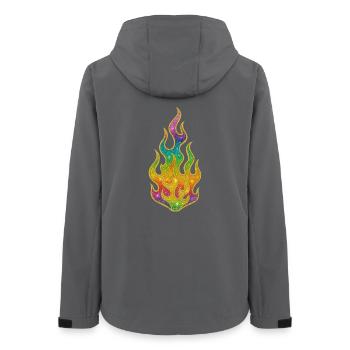 Regenbogenflammen Glitter - Frauen Recycelte Softshelljacke von Stanley/Stella - Anthrazit - Hinten - AI Model Female 172 light (172cm)