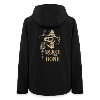 GESCHMEIDIG BIS AUF DIE KNOCHEN: Skull Jazz Blues, Hut & C - Frauen Recycelte Softshelljacke von Stanley/Stella - Schwarz - Hinten - AI Model Female 172 light (172cm)