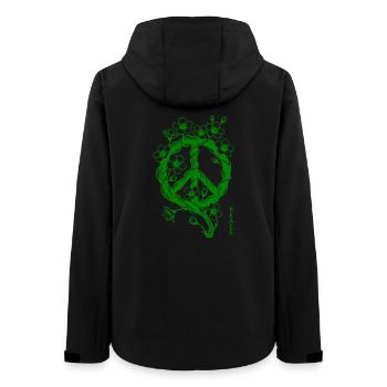 Blüten Peace Symbol - Frauen Recycelte Softshelljacke von Stanley/Stella - Schwarz - Hinten - AI Model Female 172 light (172cm)