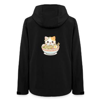 Kawaii Katze Ramen Nudeln Anime - Frauen Recycelte Softshelljacke von Stanley/Stella - Schwarz - Hinten - AI Model Female 172 light (172cm)