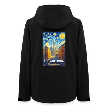 Philadelphie, Pennsylvanie - Veste softshell femme recyclée Stanley/Stella - noir - Dos - AI Model Female 172 light (172cm)