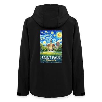 Saint Paul, Minnesota - Women’s Recycled Softshell Jacket by Stanley/Stella - black - Back - AI Model Female 172 light (172cm)