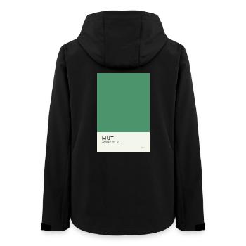 Mut entsteht im Tun Poster - Frauen Recycelte Softshelljacke von Stanley/Stella - Schwarz - Hinten - AI Model Female 172 light (172cm)
