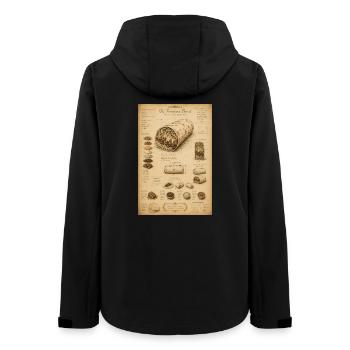 Vintage Burrito Blueprint - Women’s Recycled Softshell Jacket by Stanley/Stella - black - Back - AI Model Female 172 light (172cm)