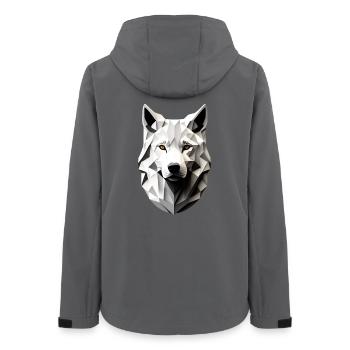 Kopf vom weißen Wolf - Frauen Recycelte Softshelljacke von Stanley/Stella - Anthrazit - Hinten - AI Model Female 172 light (172cm)