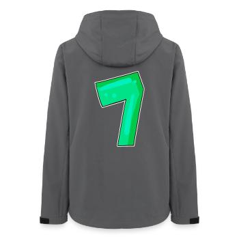 Zahl 7 Nummer Sieben - Frauen Recycelte Softshelljacke von Stanley/Stella - Anthrazit - Hinten - AI Model Female 172 light (172cm)