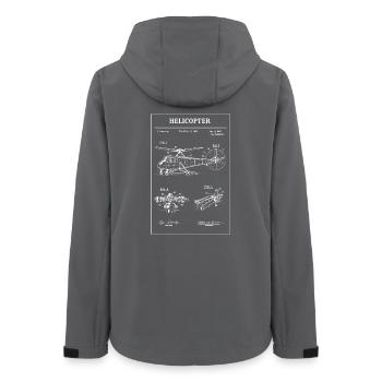 Hubschrauber-Bauplan - Frauen Recycelte Softshelljacke von Stanley/Stella - Anthrazit - Hinten - AI Model Female 172 light (172cm)