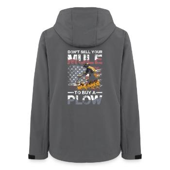 Don't sell your mule for a plow - Women’s Recycled Softshell Jacket by Stanley/Stella - anthracite - Back - AI Model Female 172 light (172cm)