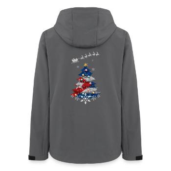 Christmas tree with Cuba flag - Women’s Recycled Softshell Jacket by Stanley/Stella - anthracite - Back - AI Model Female 172 light (172cm)