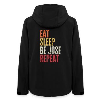 Iss, schlaf, sei Jose, wiederhole Retro-Name - Frauen Recycelte Softshelljacke von Stanley/Stella - Schwarz - Hinten - AI Model Female 172 light (172cm)