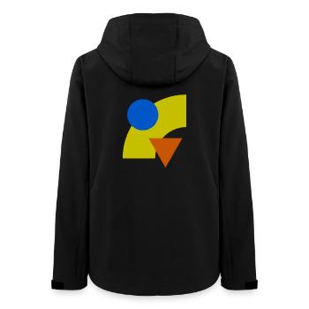 Geometrische Farbkonstellation - Frauen Recycelte Softshelljacke von Stanley/Stella - Schwarz - Hinten - AI Model Female 172 light (172cm)