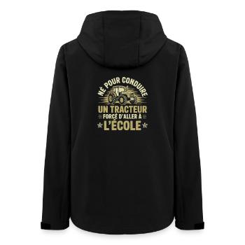 Born to drive a tractor forced to go to the eco - Women’s Recycled Softshell Jacket by Stanley/Stella - black - Back - AI Model Female 172 light (172cm)