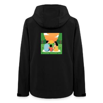 Sunset with the family - Women’s Recycled Softshell Jacket by Stanley/Stella - black - Back - AI Model Female 172 light (172cm)