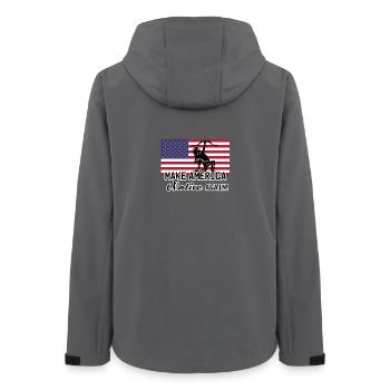 Amerika Native Indianer Geschenk USA  - Frauen Recycelte Softshelljacke von Stanley/Stella - Anthrazit - Hinten - AI Model Female 172 light (172cm)