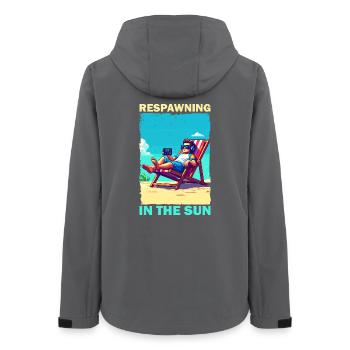 Pixel art plage jeunesse avec des éléments de jeu - Veste softshell femme recyclée Stanley/Stella - charbon - Dos - AI Model Female 172 light (172cm)