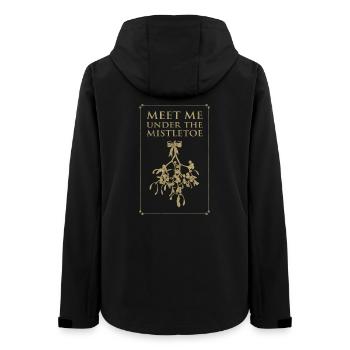 Meet Me Under the Mistletoe - Retro Style in Gold  - Frauen Recycelte Softshelljacke von Stanley/Stella - Schwarz - Hinten - AI Model Female 172 light (172cm)