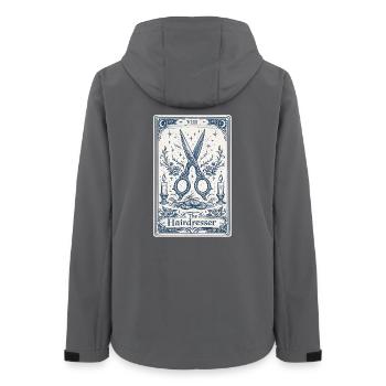 Friseur-Tarotkarten-Illustration - Frauen Recycelte Softshelljacke von Stanley/Stella - Anthrazit - Hinten - AI Model Female 172 light (172cm)