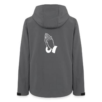 Gebetshände Linienkunst - Frauen Recycelte Softshelljacke von Stanley/Stella - Anthrazit - Hinten - AI Model Female 172 light (172cm)