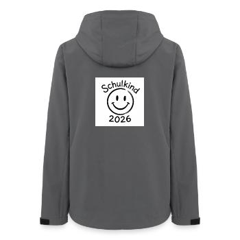 Schulkind 2026 Smileydesign - Frauen Recycelte Softshelljacke von Stanley/Stella - Anthrazit - Hinten - AI Model Female 172 light (172cm)