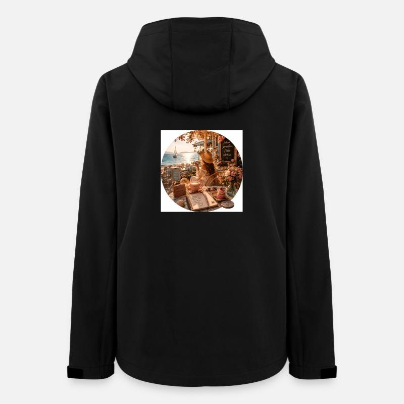 Summer Magic Beach Cafe - Women’s Recycled Softshell Jacket by Stanley/Stella - black