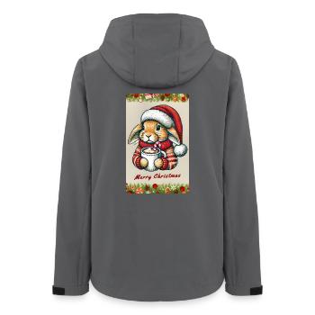 Lapin de Noël avec chocolat chaud - Veste softshell femme recyclée Stanley/Stella - charbon - Dos - AI Model Female 172 light (172cm)
