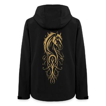 Animaux Chevaux Tatouage avec Ornements en Or - Veste softshell femme recyclée Stanley/Stella - noir - Dos - AI Model Female 172 light (172cm)