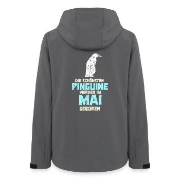 May Birthday Penguin Saying Funny - Women’s Recycled Softshell Jacket by Stanley/Stella - anthracite - Back - AI Model Female 172 light (172cm)