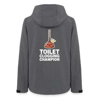 Toilet Clogging Champion Klo Humor - Women’s Recycled Softshell Jacket by Stanley/Stella - anthracite - Back - AI Model Female 172 light (172cm)