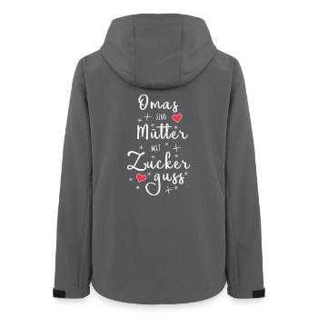 Omas sind Mütter mit Zuckerguss - Oma Geschenk - Frauen Recycelte Softshelljacke von Stanley/Stella - Anthrazit - Hinten - AI Model Female 172 light (172cm)