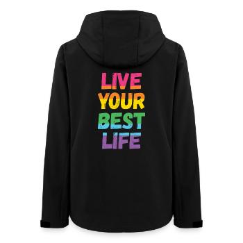 LGBT Pride Month - Lebe dein bestes Leben - Frauen Recycelte Softshelljacke von Stanley/Stella - Schwarz - Hinten - AI Model Female 172 light (172cm)