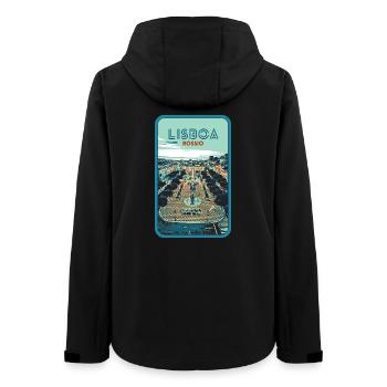 Illustration Rossio Square, Lisbon - Women’s Recycled Softshell Jacket by Stanley/Stella - black - Back - AI Model Female 172 light (172cm)