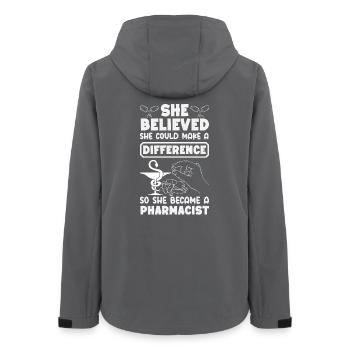 Pharmacien Technicien Pharmaceutique - Veste softshell femme recyclée Stanley/Stella - charbon - Dos - AI Model Female 172 light (172cm)
