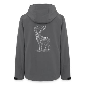 Weiße Hirsch-Silhouette mit Geweihen - Frauen Recycelte Softshelljacke von Stanley/Stella - Anthrazit - Hinten - AI Model Female 172 light (172cm)