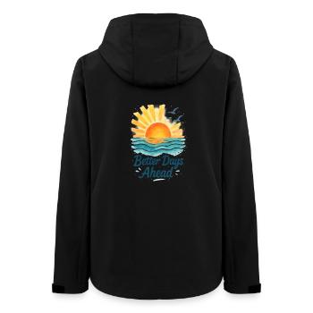 Better Days Ahead Sunrise Ocean - Frauen Recycelte Softshelljacke von Stanley/Stella - Schwarz - Hinten - AI Model Female 172 light (172cm)