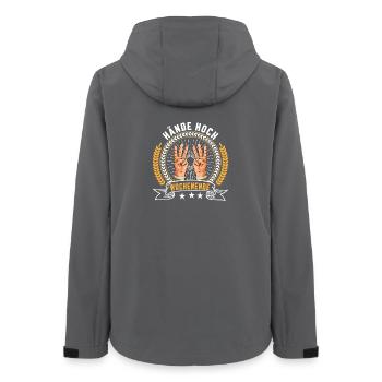 Hände hoch Wochenende - Frauen Recycelte Softshelljacke von Stanley/Stella - Anthrazit - Hinten - AI Model Female 172 light (172cm)