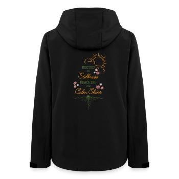 Verwurzelt in der Stille Ruhiger Himmel - Frauen Recycelte Softshelljacke von Stanley/Stella - Schwarz - Hinten - AI Model Female 172 light (172cm)