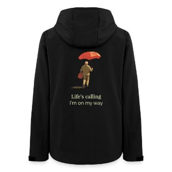 Life’s Calling – I’m on My Way  Travel Quote - Frauen Recycelte Softshelljacke von Stanley/Stella - Schwarz - Hinten - AI Model Female 172 light (172cm)