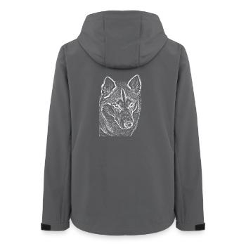Wolf View Ligne Dessin Imprimer Design Husky - Veste softshell femme recyclée Stanley/Stella - charbon - Dos - AI Model Female 172 light (172cm)