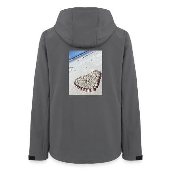 Cœur de coquillages sur la plage - Veste softshell femme recyclée Stanley/Stella - charbon - Dos - AI Model Female 172 light (172cm)