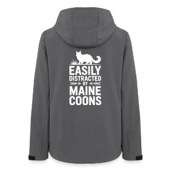 Maine Coon Dictons, blague sur chat, cadeau Maine Coon - Veste softshell femme recyclée Stanley/Stella - charbon - Dos - AI Model Female 172 light (172cm)