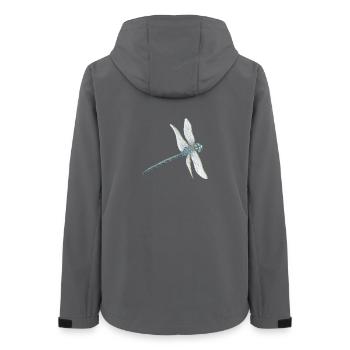 Teal Dragonfly Illustration - Women’s Recycled Softshell Jacket by Stanley/Stella - anthracite - Back - AI Model Female 172 light (172cm)