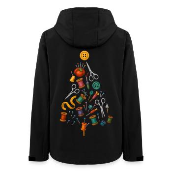 Näh Weihnachtsbaum Design - Frauen Recycelte Softshelljacke von Stanley/Stella - Schwarz - Hinten - AI Model Female 172 light (172cm)